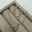 نیم ست گردنبند گوشواره طلایی ژوپینگ GA00131 Micro Pave