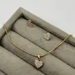 نیم ست گردنبند گوشواره طلایی قلبی ژوپینگ GA00133 Heart