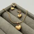 نیم ست گردنبند گوشواره طلایی قلبی ژوپینگ GA00134 Heart