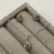 نیم ست گردنبند گوشواره نقره‌ای ژوپینگ GA00139 Spiral Flower Design