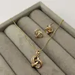 نیم ست گردنبندگوشواره ژوپینگ گره الماسه کد GA00143