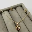 نیم ست گردنبندگوشواره ژوپینگ قلب الماسه کد GA00144