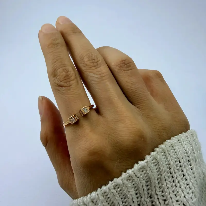انگشتر طلایی ژوپینگ Diamond Cube کد AN00114