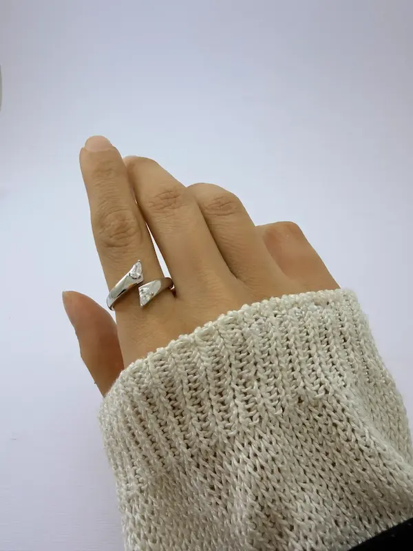 انگشتر نقره‌ای ژوپینگ Diamond کد AN00117