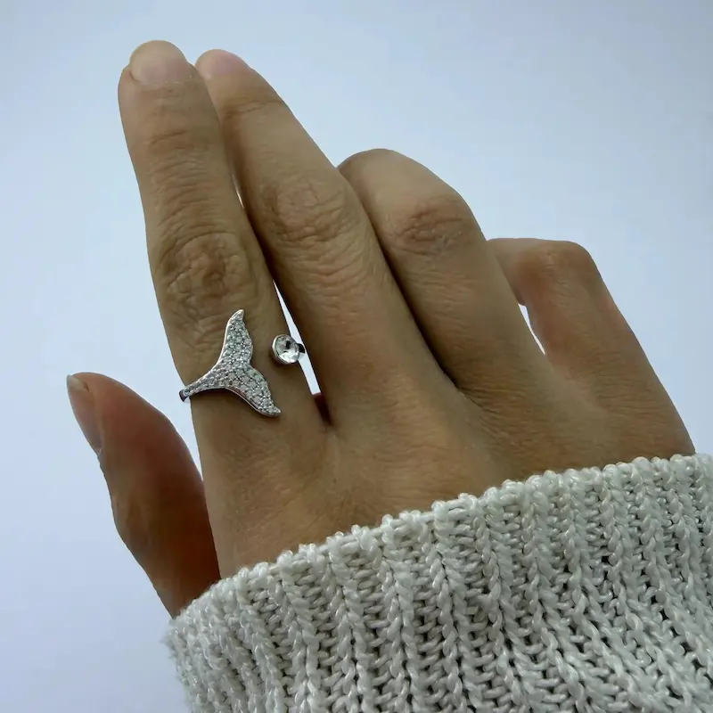 انگشتر نقره‌ای ژوپینگ Gleaming Tip کد AN00119
