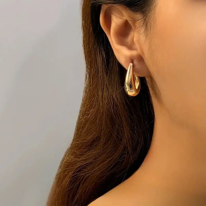 گوشواره طلایی ژوپینگ آینه‌ای GO00189
