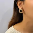 گوشواره طلایی ژوپینگ حلقه‌ای اسکوار اسپیرال  GO00197