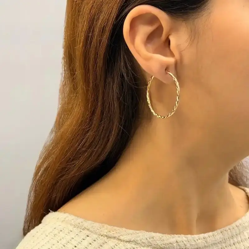 گوشواره طلایی ژوپینگ حلقه‌ای GO00201