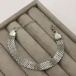 دستبند نقره‌ای استیل rolex کد DA00065
