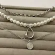  گردنبند نقره‌ای سه لاین 