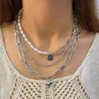  گردنبند نقره‌ای سه لاین