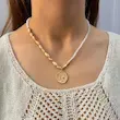 گردنبند طلایی مرواریدی سفید