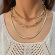  گردنبند طلایی سه لاین