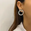 گوشواره نقره‌ای حلقه‌ای الماسه کد GO00215