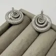 گوشواره نقره‌ای حلقه‌ای الماسه کد GO00216