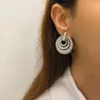 گوشواره نقره‌ای حلقه‌ای الماسه کد GO00216