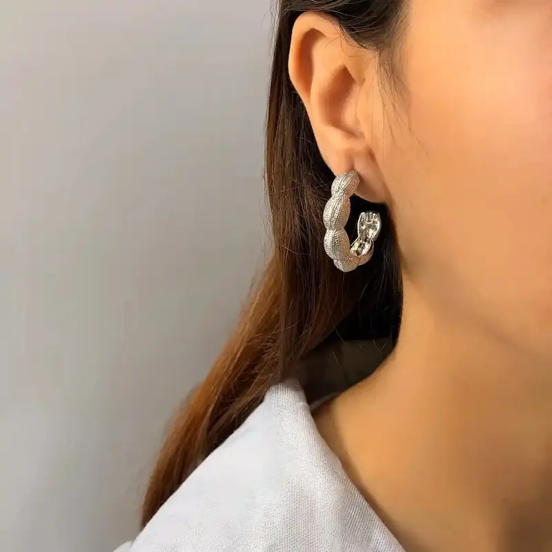 گوشواره حلقه‌ای فشن کد GO00225