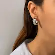 گوشواره نقره‌ای حلقه‌ای فشن کد GO00227