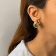 گوشواره طلایی گرداب میخ نقره فشن کد GO1-0045