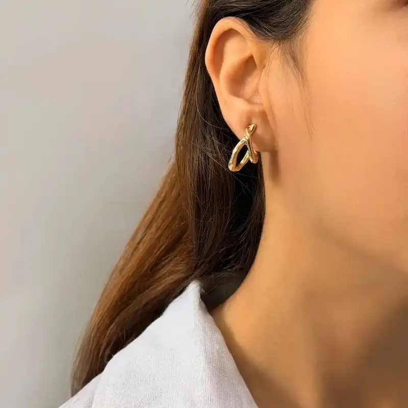 گوشواره نقره‌ای فشن کد GO00232