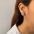 گوشواره نقره‌ای قلب فشن کد GO00234