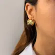 گوشواره طلایی هلال میخ نقره فشن کد GO00243