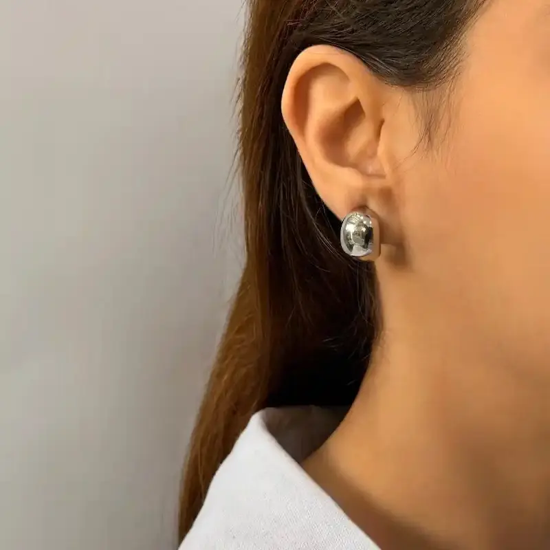 گوشواره نقره‌ای میخ نقره فشن کد GO00250