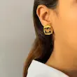 گوشواره پلنگی میخ نقره فشن کد GO00257
