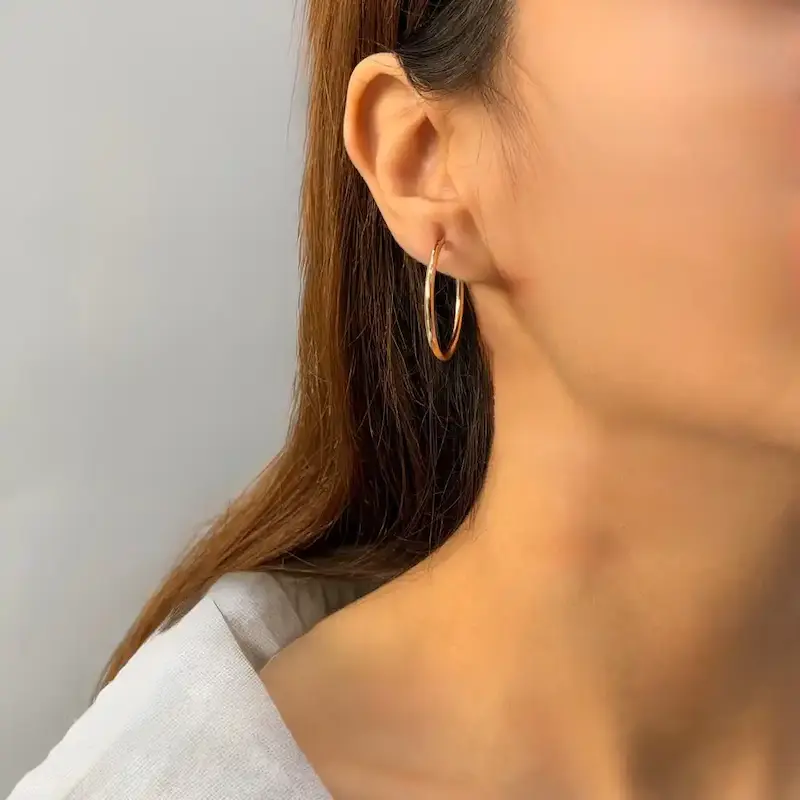 گوشواره طلایی ژوپینگ حلقه‌ای کد GO00279