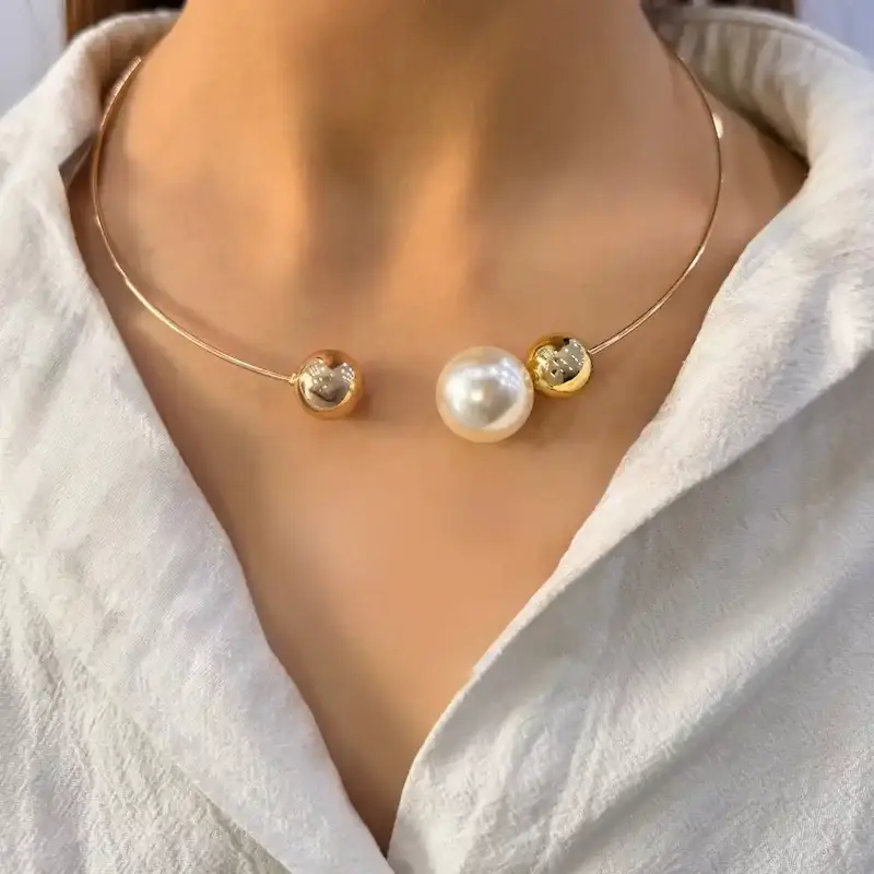 طوق طلایی مرواریدی رادیوم کد TO00009