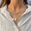 طوق نقره‌ای مرواریدی رادیوم کد TO00011