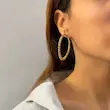 گوشواره طلایی ژوپینگ حلقه‌ای خاویاری کد GO00278