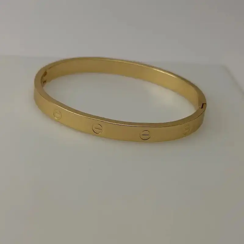 بنگل طلایی استیل کارتیر کد BA00215