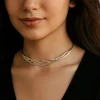 گردنبند طوق نقره ای دخترانه و زنانه