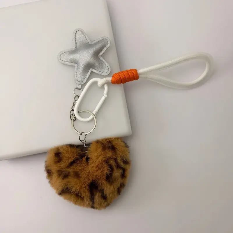 چارم بگ قلب پلنگی و ستاره طوسی  کد CH00059