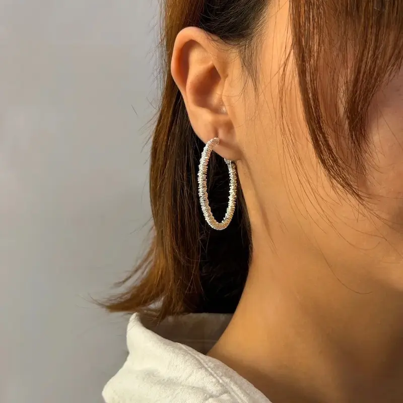گوشواره نقره‌ای خاویاری کد GO00283