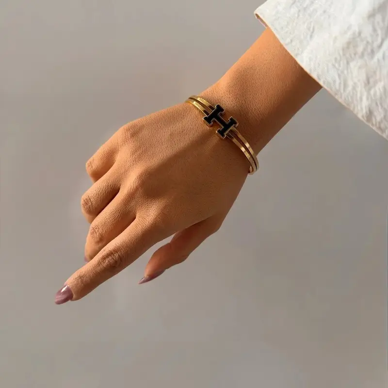 بنگل نقره‌ای استیل هرمس HERMES کد BA00230