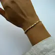 دستبند طلایی ژوپینگ اسکوار نگین کد DA00091