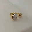 انگشتر طلایی رادیوم نگین صدفی کد AN00147