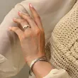 ست بنگل و انگشتر نقره‌ای آب کاری نقره آسا کد BA00148