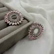 گوشواره جواهری بنفش کد GO00287