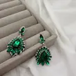 گوشواره جواهری آویز سبز سلطنتی کد GO00291