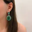 گوشواره جواهری آویز سبز سلطنتی کد GO00291