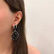 گوشواره جواهری آویز مشکی کد GO00292