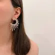 گوشواره جواهری صورتی نیم‌دایره کد GO00295