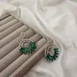 گوشواره جواهری گرد سبز جواهری کد GO00296