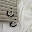 گوشواره جواهری نگینی مشکی کد GO00299