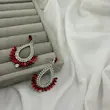 گوشواره جواهری قرمزی کد GO00301