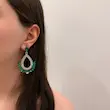 گوشواره جواهری نگینی سبز سلطنتی کد GO00302