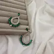 گوشواره جواهری نگینی سبز سلطنتی کد GO00302